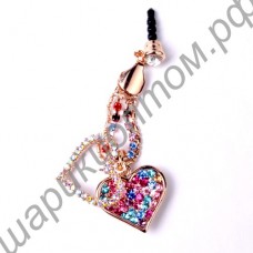 Подвеска на мобильный телефон heart dust proof plug